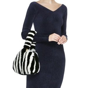 Les Petits Joueurs Holly Fur Top Handle Bag